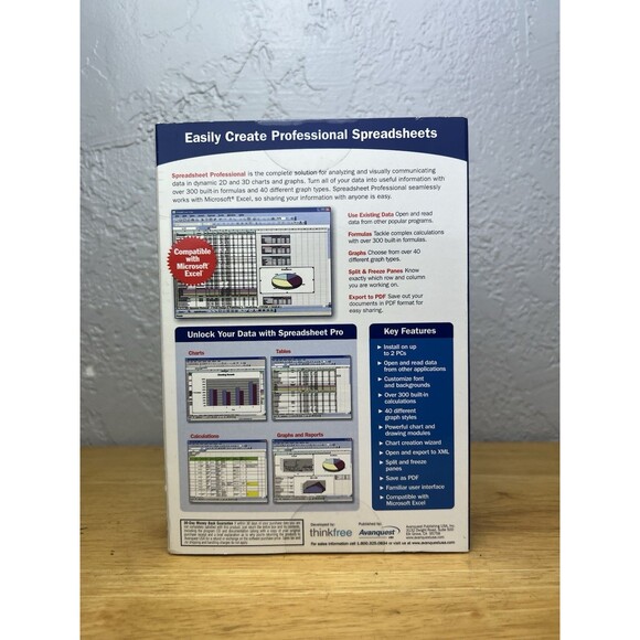 MYSOFTWARE SPREADSHEET Professional Charts and Tables Thinkfree Export PDF - Picture 3 of 6